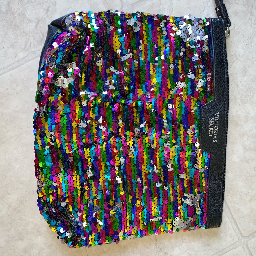 ✨Victoria secret sequin leather bag